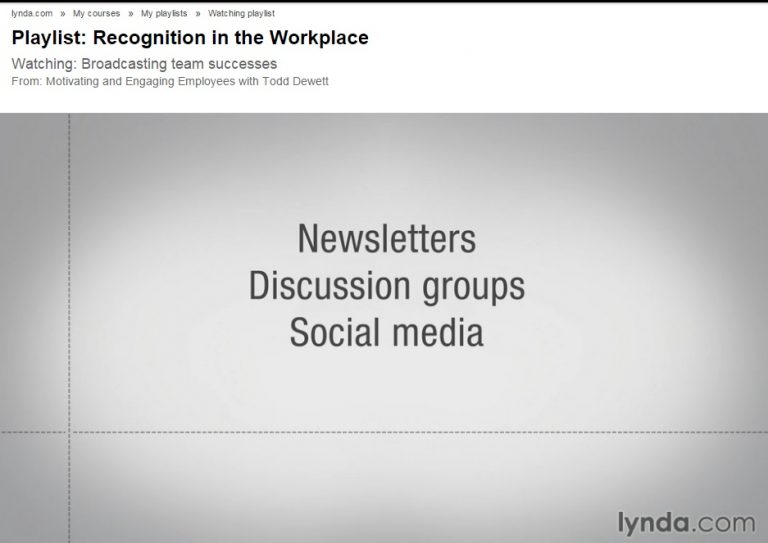 Lynda Screenshot - Broadcasting Team Successes